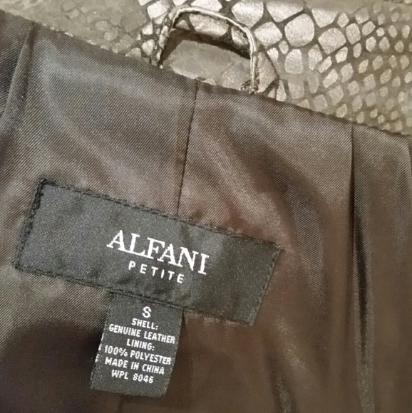 Alfani snakeskin embossed leather jacket - Picture 5 of 7